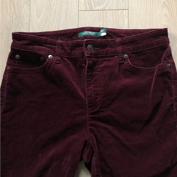 Lauren Ralph Lauren Burgundy Corduroy Premier Straight Pants Size 6P - Picture 12 of 16